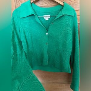 Maeve Jacquard Crop Sweater •Medium